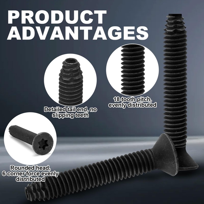 Blulu 200 Pcs Flat Head 5/16-18x3'' Trailer Deck Screws T40