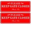 CDXHOME 2 Pack Please Keep the Gate Closed Matal Sign