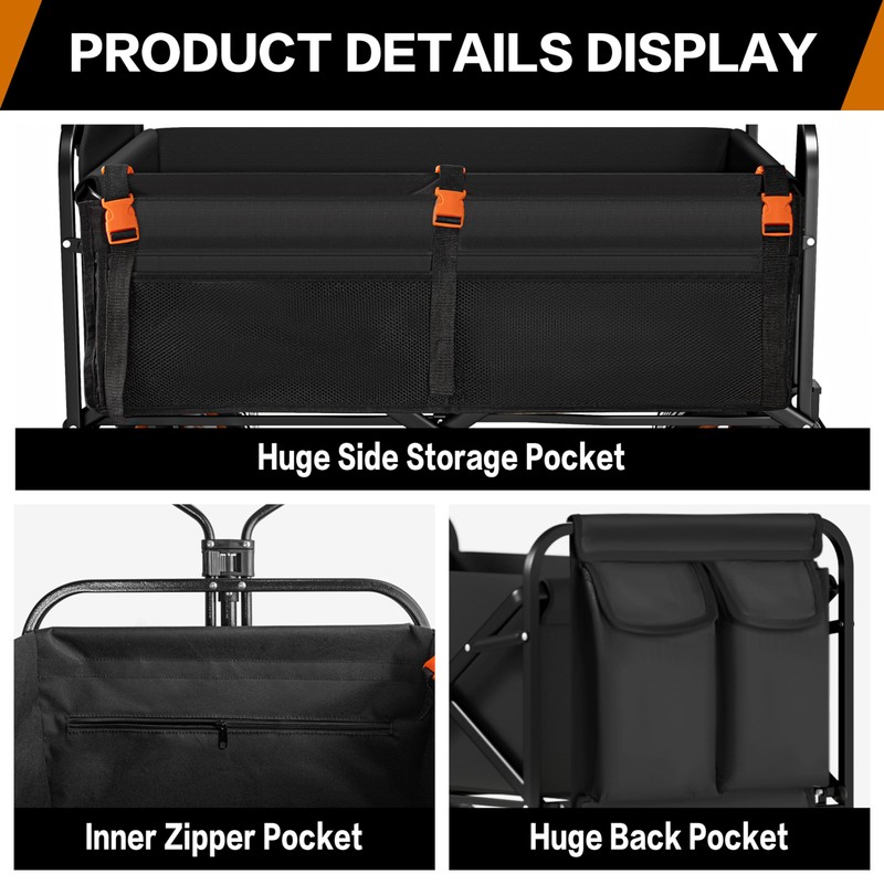 Highpro Heavy-Duty Folding Beach Cart with Extra Large 150L Capacity,