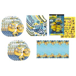 Unique Despicable Me Birthday Party Supplies Bundle Pack Serves 16 includes Plates, Napkins, Table Cover, Stickers