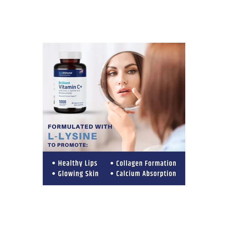 Ageimmune Vitamina 1000mg Lisina Zinc Cápsulas