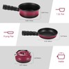 Odoland 5pcs Camping Cookware Mess Kit, Non-Stick Lightweight Pot Pan