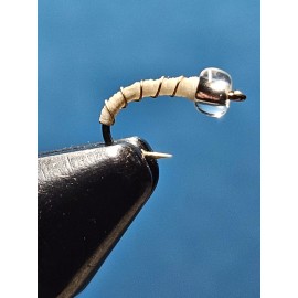 Unbranded Clear Glass Bead Miracle Midge Larva Zebra  Nymph Fly size 18 FREE SHIPPING