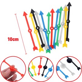 DHWEKU Pack of 12 Arrow Game Pointer Spinner, 10 cm Plastic Arrow Spinner, Board Game Spinner, Arrow Spinner Set Made of Plastic, for Games and Lessons (6 Colours)