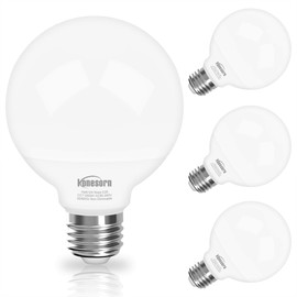 Honesorn Bathroom Light Bulbs E26 Base, 60 Watt Equivalent, 5000K Daylight, Vanity LED Globe Light Bulbs for Bathroom, G25 Round Light Bulbs for Vanity Mirror, CRI85+ 500LM, 120V, Non-dimmable, 4 Pack