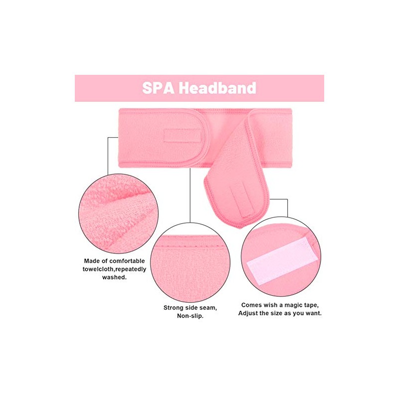 Whaline 4 diademas de spa, para maquillaje, tela de rizo