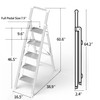 SOLADDER 5 Step Ladder, Folding Step Stool, White Foldable Iron