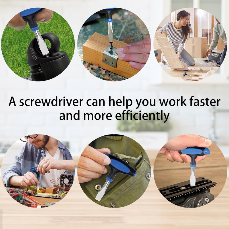 T Handle Flat Head Screwdriver 9mm Large Blade Design for