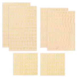 6 PCS Small Letter Stickers, Gold Letter Numbers Stickers, Mini Alphabet Stickers Resin Sticker Nail Letter Stickers, Vinyl Letters Decals for Scrapbooking Nail Decoration DIY Art