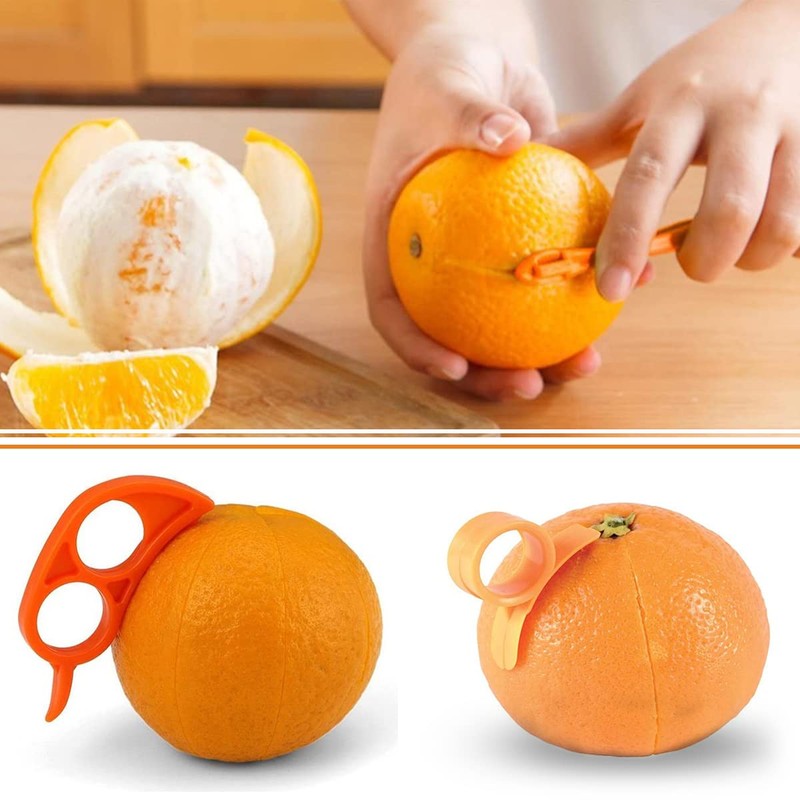 Orange Citrus Peelers, Cosmer Set of 15 Plastic Easy Slicer