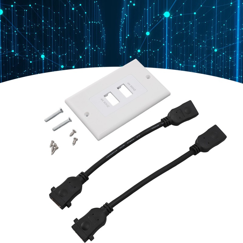 2 Ports HD Multimedia Interface 2.0 Wall Plate 4K 60Hz