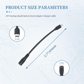 CMENINCY Heated Jacket Battery Type C Step-Up Adapter Charger Cable for Milwaukee, M12, Metabo, Makita, Craftsman, Snap-on,12V Hoodie
