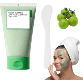 Mascarilla De Arcilla Para Cara Verde Tomato, Deep Cleansing Mask Con Cuchara, Purifica Poros Y Limpia Puntos Negros, Controla Grasa, Unisex, 120 g (Verde)