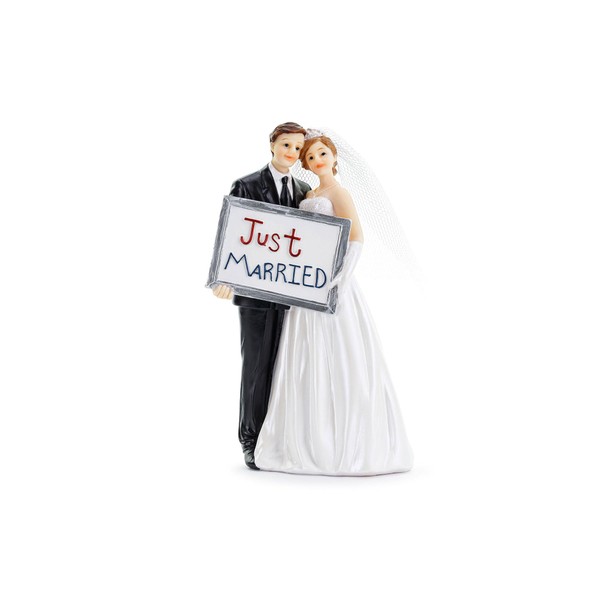 PartyDeco Just Married Bride and Groom Figurine 14.5 cm