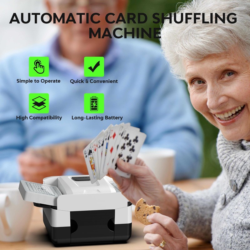 FarmNix Automatic Card Shuffler,Rechargeable Card Shuffler for 1-2 Decks