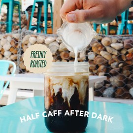 Bent Tree Coffee Roasters Organic Coffee, 12oz (Half Caff After Dark), Whole Bean Coffee, Dark Roast, USDA Organic, Low Acid, Toasted Chocolate Chip Muffin, Plum, All Spice