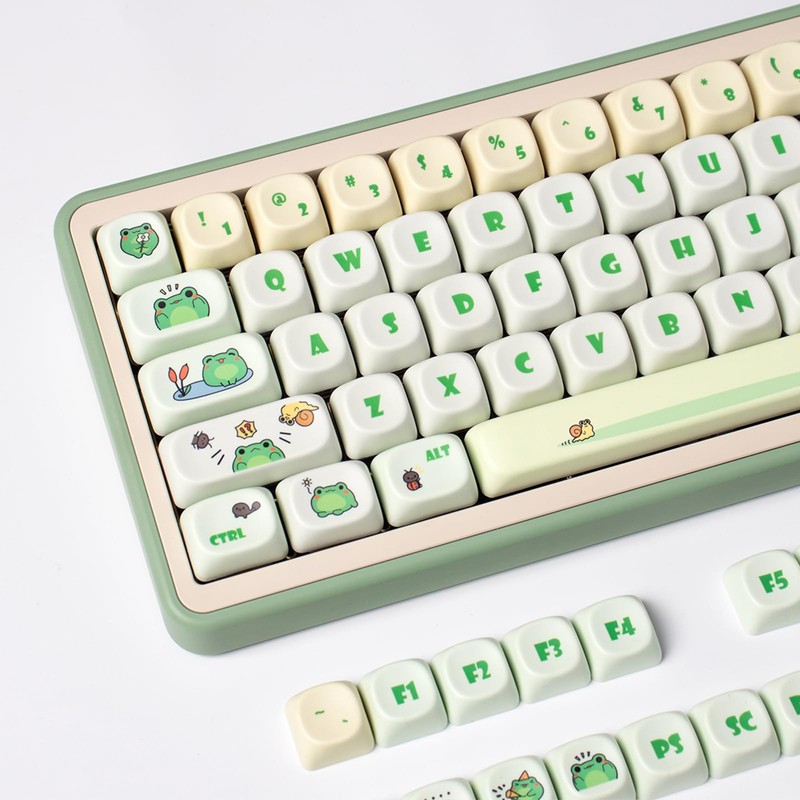 Sumgsn PBT Keycaps, Moa Profile Keycap, Cute Round Kawaii Keyboard