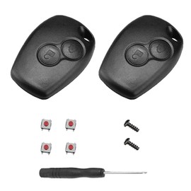 ShnminEU 2 Pack 2 Buttons Car Key Case Compatible with Clio Trafic Master Dacia Dustuer Sandero Key Case 2 Button Key Case with 4 Micro Button Buttons and Screwdriver