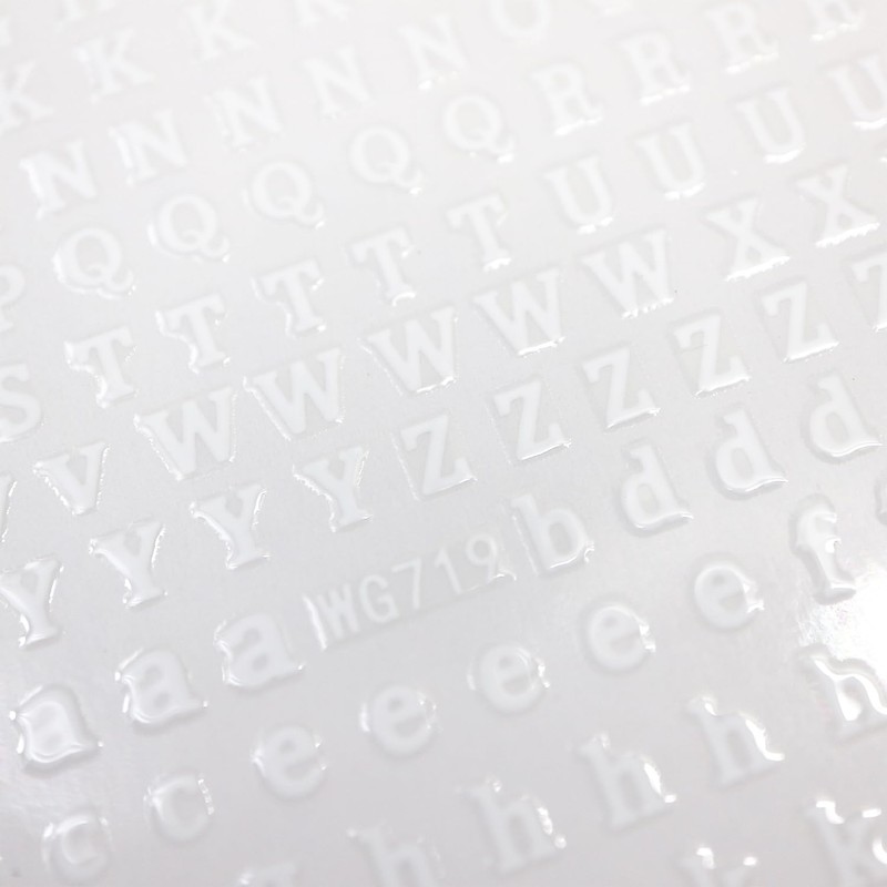 Nails Stickers Nas-018 Alphabet Serif English Letters [White] Nail Sticker