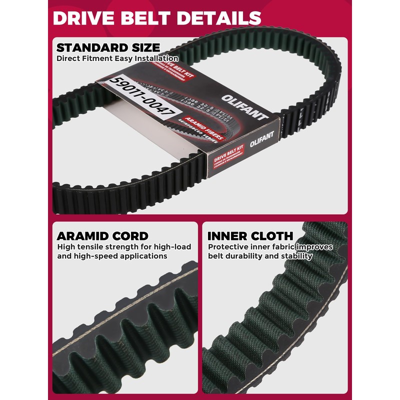 59011-0047 59011-0068 Drive Belt for Kawasaki Teryx KRX KRF 1000