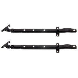 Alberts 210724 Fenster-Feststeller | für Klappfenster oder Drehflügelfenster | schwarz kunststoffbeschichtet | Gesamtlänge 285 mm | 2er Set