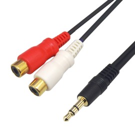 3.5mm Stereo Mini Plug Male to RCA x 2 Red/White (Female) Audio Converter Cable 3.5mm/RCA Converter Cable 1.5m C-095