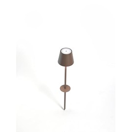 Zafferano, Poldina Peg Pro Magnetic, Rechargeable Cordless Garden Lamp with Touch Controls, Suitable for Garden,Patio and Pathways, Dimmer, 2200-3000 K, Height 23.6 Inches, Rust Color