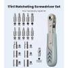AXTH 17in1 Right Angle Ratcheting Screwdriver Set, [Bearing Steel] 36-Tooth
