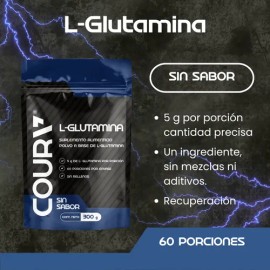 Coura L-glutamina Pura En Polvo 300 G Sin Sabor - Sin Sabor                                                                                           