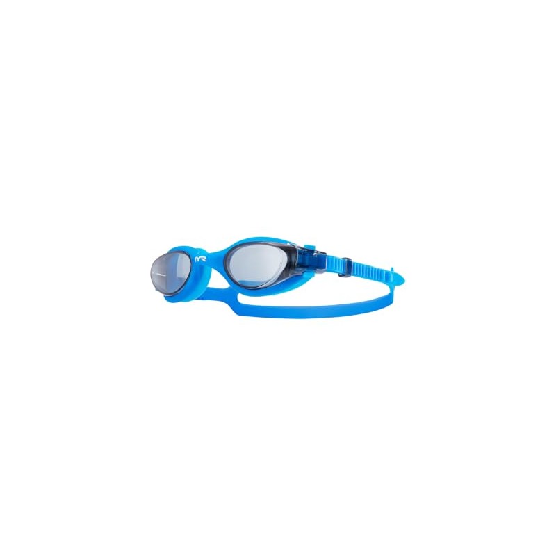 TYR Unisex Adult Vesi Low Profile Swimming Goggles - Smoke/Blue/Blue,