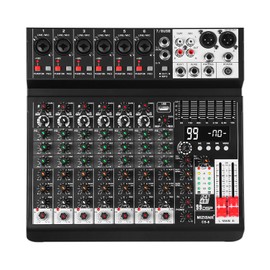 MIZISNR Audio Mixer 8 Channel Sound Mixer Console, Professional Music Mixing Board DJ Mixer w/ 99 DSP, 7-band EQ, USB, Bluetooth, 48V Phantom Power & PAD Function for Recording PA Live Live Streaming