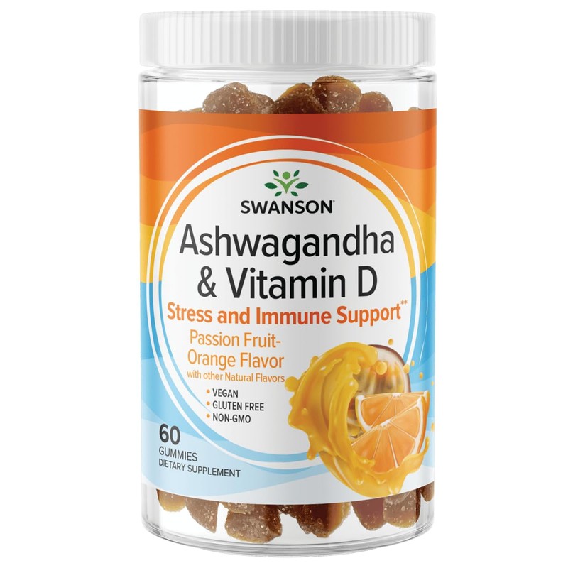 Swanson ASHWAGANDHA & VIT D Pass FRT 60 GMMY