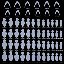 siyuwuro 60Pcs 5 Shapes Nail Tips Stickers Model 12 Size Reusable Silicone Pads for Gel Extension Quick Building Nail Models French Manicure Tips Building Guide Tool