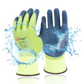 DS Safety Waterproof Work Gloves Hycool Grip Working Gloves 3 Pairs(XL,Green)