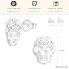 Monkimau Girls' Skull Stud Earrings Made of 925 Sterling Silver