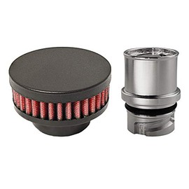 CFM Performance Baffled Billet Valve Cover Breather compatible with 2010-2013 MazdaSpeed 3 (Textured Black)