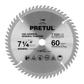 Pretul ST-760P, Disco sierra 7-1/4" para madera 60 dientes centro 5/8"