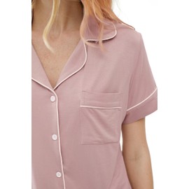 Joyaria Cooling Pajamas Set for Women Bamboo Viscose Pjs Summer Moisture Wicking Sleepwear(Blushing Pink, Smsll)