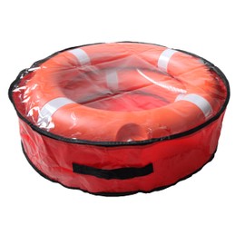 Weatherproof Life Ring Storage Bag – Life Ring cover Holds 2 Lifebuoys + Rescue Gear – UV Resistant, Waterproof, Cold-Resistant – Double Zipper, Handle & Hook – for Pools, Water Parks, Docks, Boats