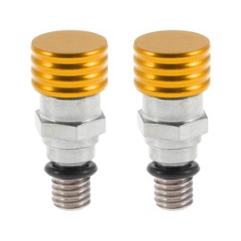 Partuto 2pcs M5x0.8 Universal Motorcycle Screw - Dirt Bike Motocross Fork Air Bleeder Valve - Metal Gold Tone