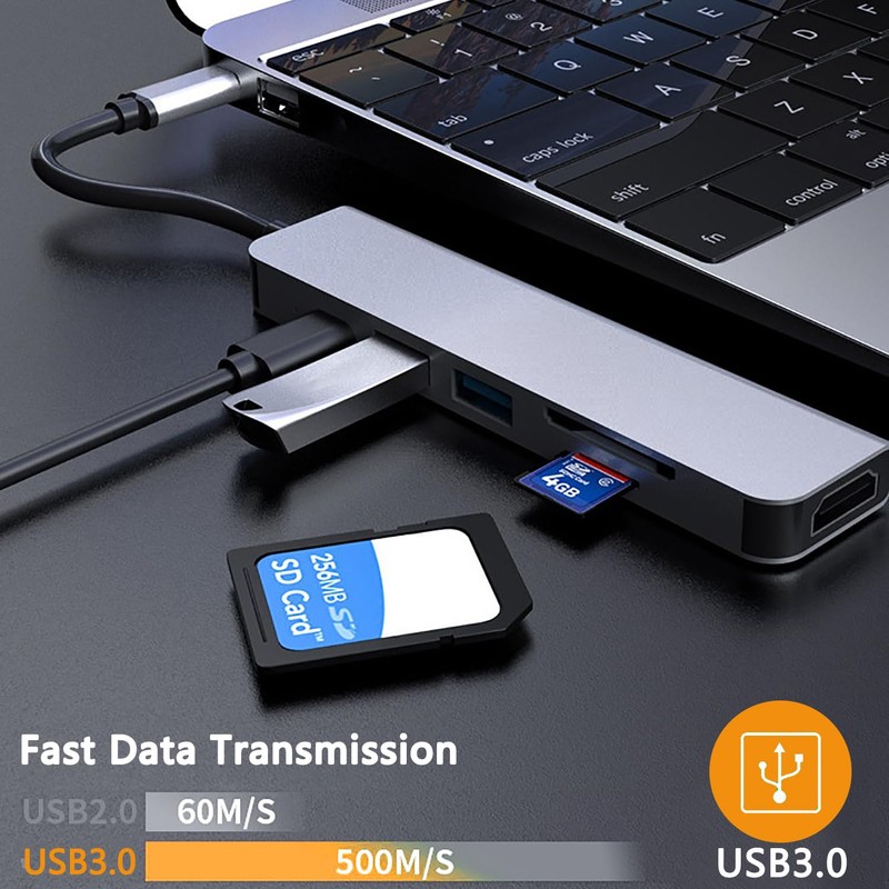 USB C Hub, Multi Port USB C Adapter for MacBook