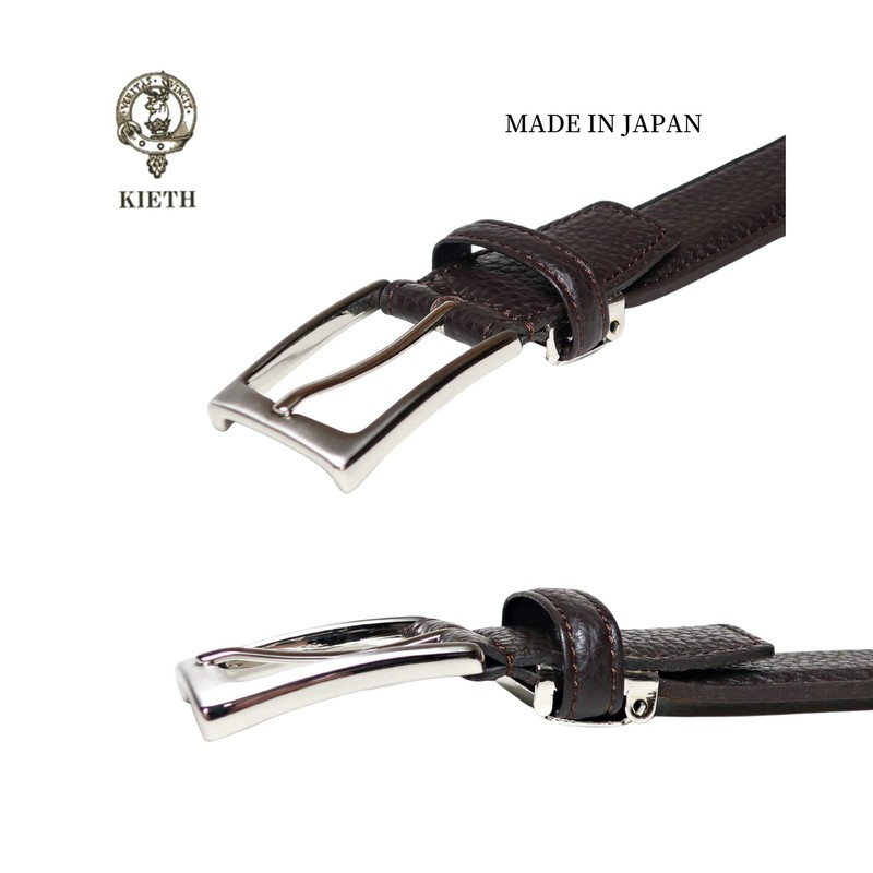 KIETH KE21456-39 Men's Business Belt, Brown, Genuine Leather, Made in