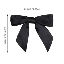 30 Pcs Black Satin Ribbon Bows with Double-Sided Tape 3.5 Inch Premade Self-Adhesive Satin Bows for Gift Wrapping, Crafts, Baby Shower, Birthday Party & Wedding Decorations.