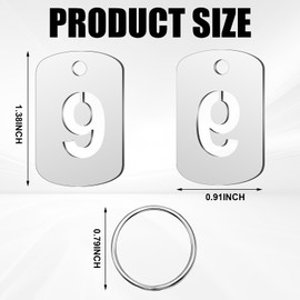Zonon 100 Pcs Hollowed Stainless Steel Number Tags Numbered Key Tags with Rings Metal Key ID Tag with Numbers 1-100 for Dormitory Keys House Lockers (Rectangle)