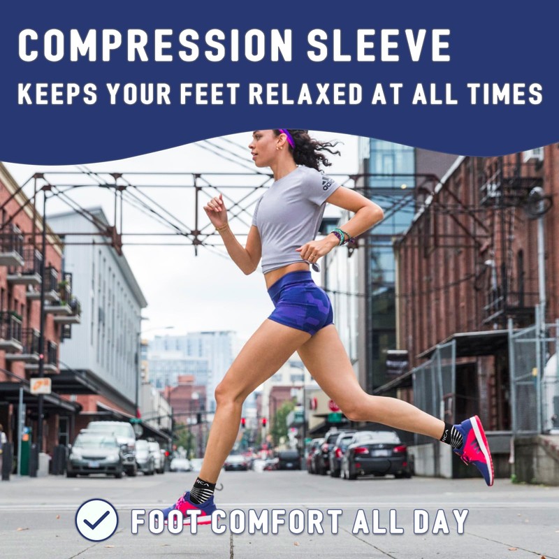 NEENCA Compression Sleeve,Foot Support,Relieves Achilles Tendonitis, Joint Pain.Grey Black M