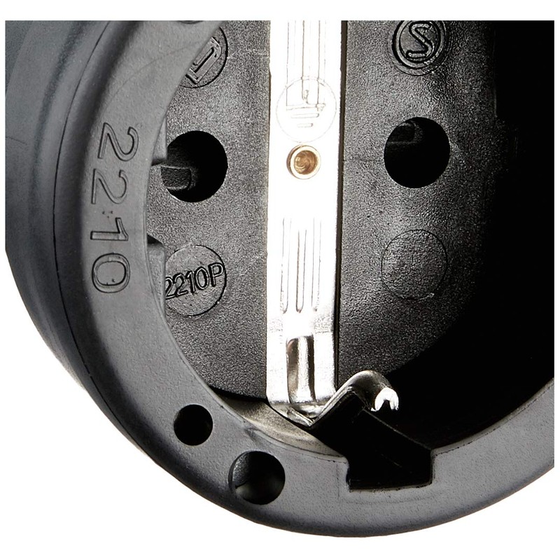 Silver Electronics 9231 Schuko Socket Plug, Black, Hembra