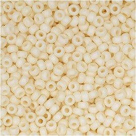 Miyuki Round Seed Beads, 11/0 Size, 8.5 Gram Tube, 2021 Matte Opaque Cream
