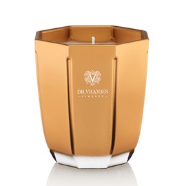 Dr. Vranjes - Decorative Candle Oro - Oud Nobile 200 g / 7 oz, Scented candle, Refined Colored Glass Vessel Hand-Made, Octagonal Form, Color Gold, Made in Italy