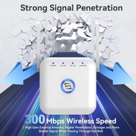 Newest WiFi Extender, WiFi Booster, WiFi Repeater, Covers Up to 3650 Sq.ft and 45 Devices, Internet Booster - with Ethernet Port, Quick Setup, Home Wireless Signal Booster