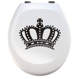 Aufkleber Schwarz-matt Krone für Pressalit WC Toiletten Deckel